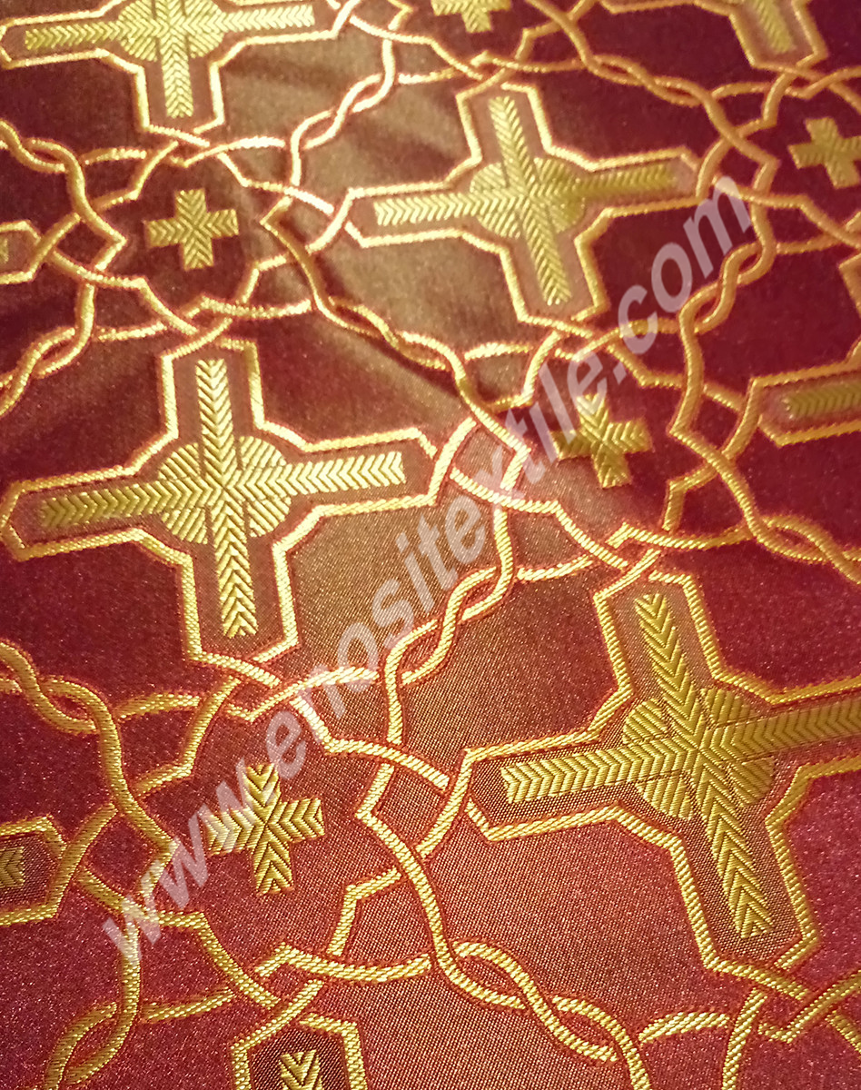 KL-007 Claret Red-Gold Brocade Fabrics